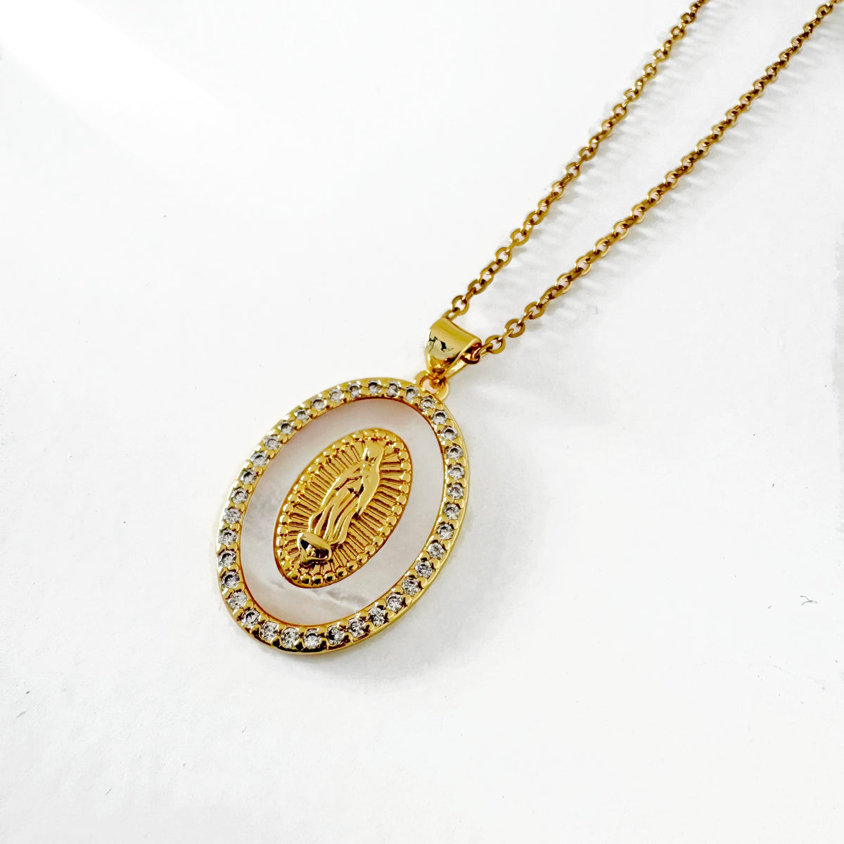 Collar Virgencita Zirconias