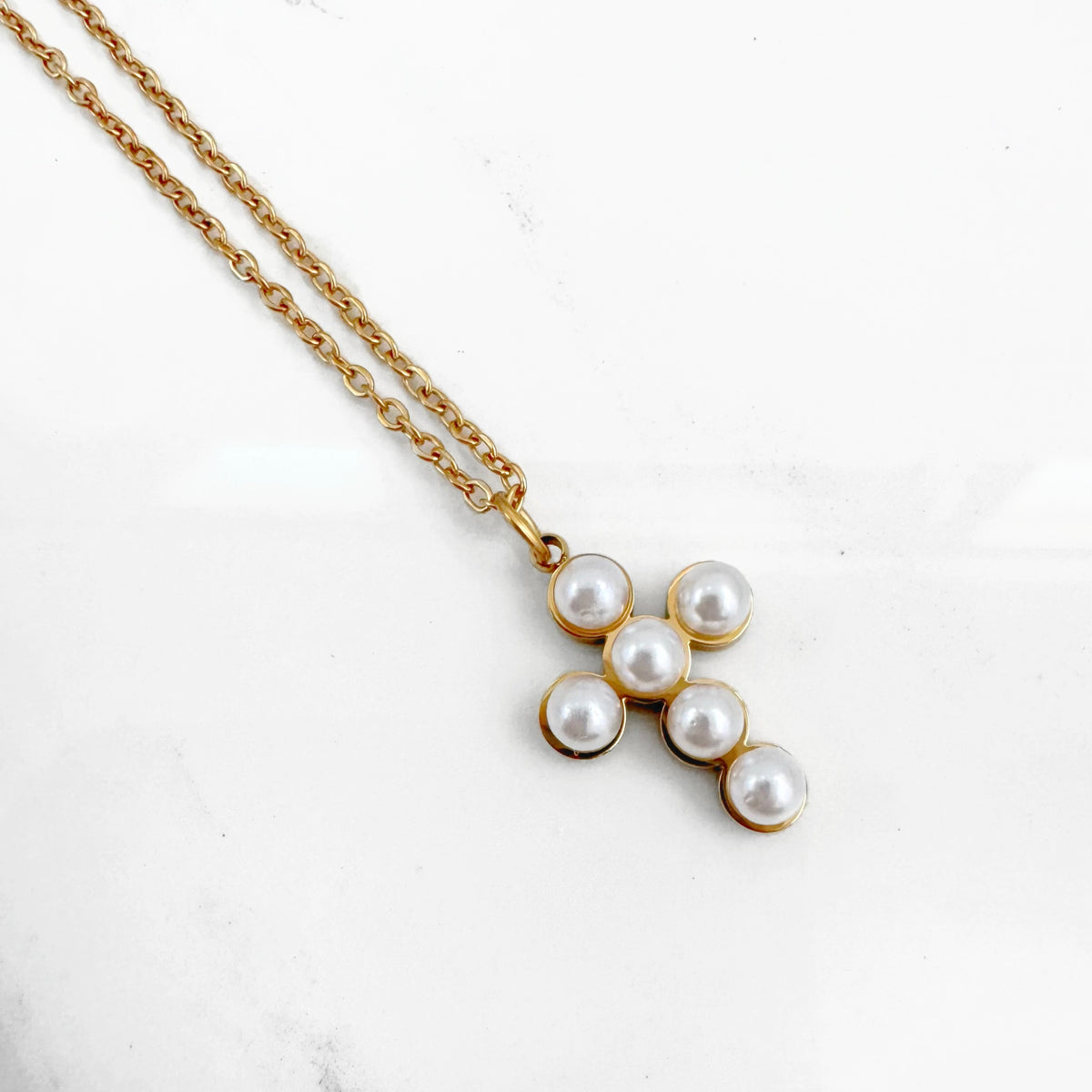 Collar Cruz Perlas