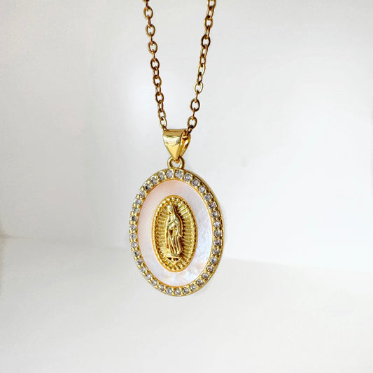 Collar Virgencita Zirconias