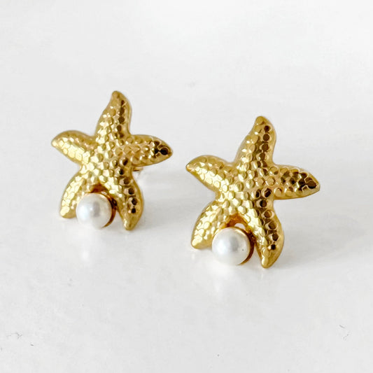 Aretes de Estrella de Mar y Perla