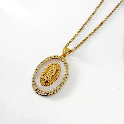 Collar Virgencita Zirconias