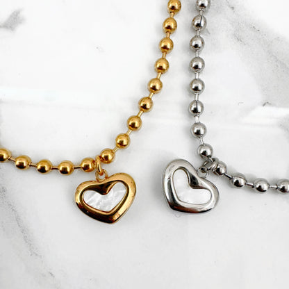 Pulsera Corazón Nácar