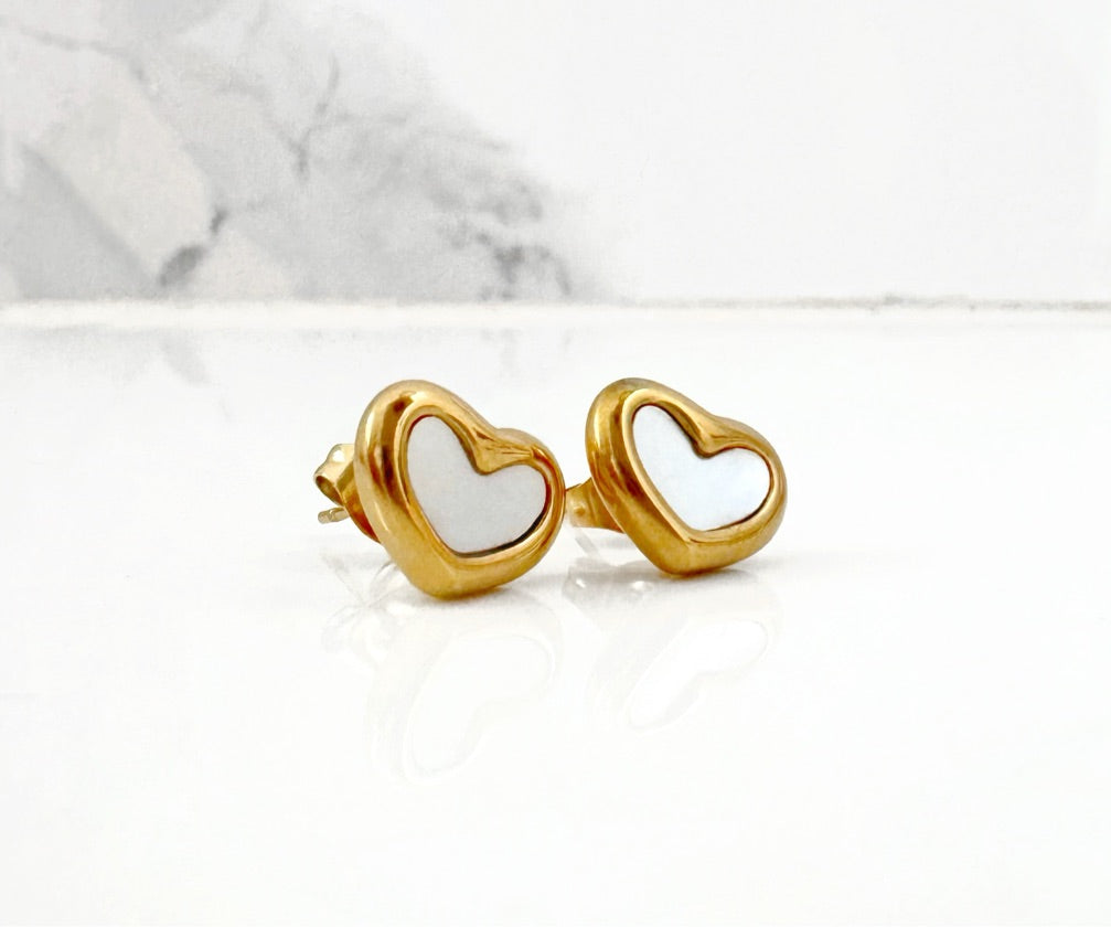 Aretes Corazón Nácar